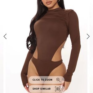 Fashion nova cut out bodysuit in brown